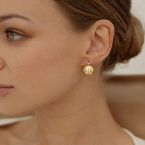 Złote kolczyki vintage Paris (srebro 925)