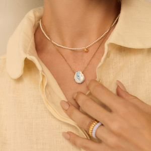 Naszyjnik z ręcznie malowaną zawieszką Lisbon