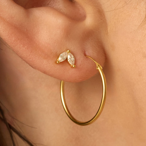 Złote kolczyki z cyrkoniami Birdy