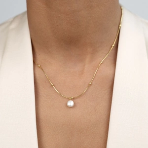 Złoty naszyjnik z perłą Pearl Chain N°2