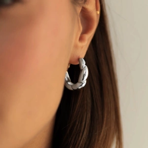 Srebre kolczyki koła Brioche