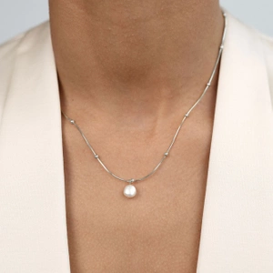 Srebrny naszyjnik z perłą Pearl Chain N°2